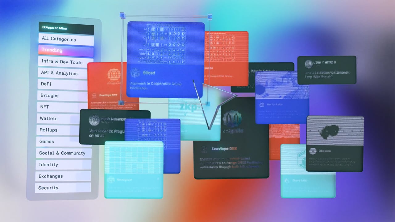 Dimensional interface imagery from the Mina launch video